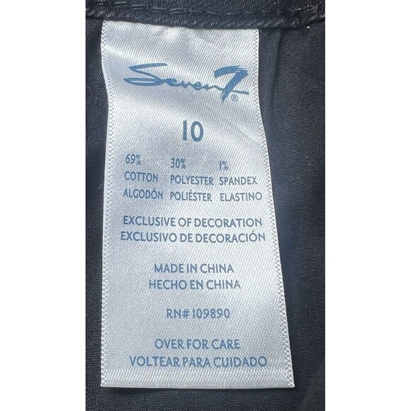 Seven7 Weekend Shorts Womens 10 Black Denim Cutoff Distressed School Summer - Picture 15 of 16